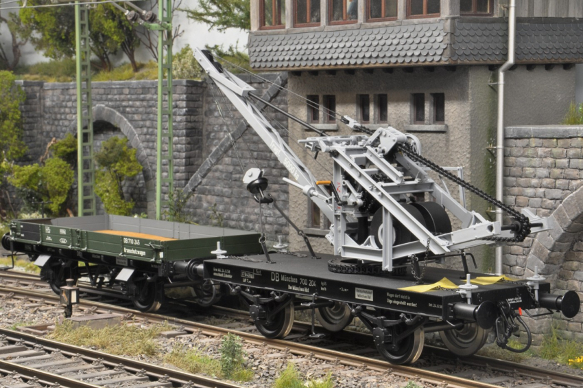 Fine Models Bay. Kranwagen mit Schutzwagen DB Ep. III