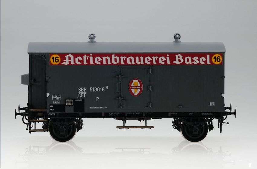 Dingler SBB Bierwagen "Aktienbrauerei Basel" mit Bremserhaus - Neuheit 2023