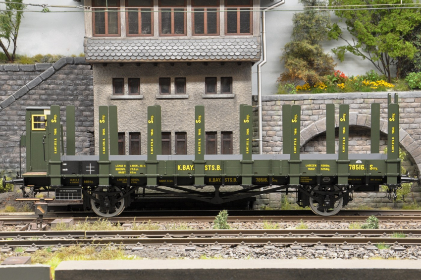 Preview: Steiner Modellwerke Rungenwagen mit Bremserhaus, Ep. I der K.Bay.Sts.B mit FineScale Radsätzen