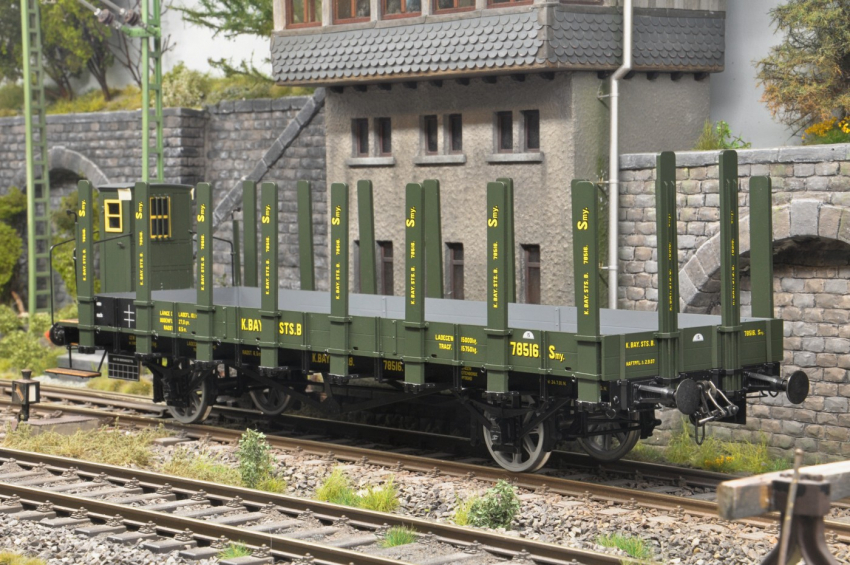 Preview: Steiner Modellwerke Rungenwagen mit Bremserhaus, Ep. I der K.Bay.Sts.B mit FineScale Radsätzen