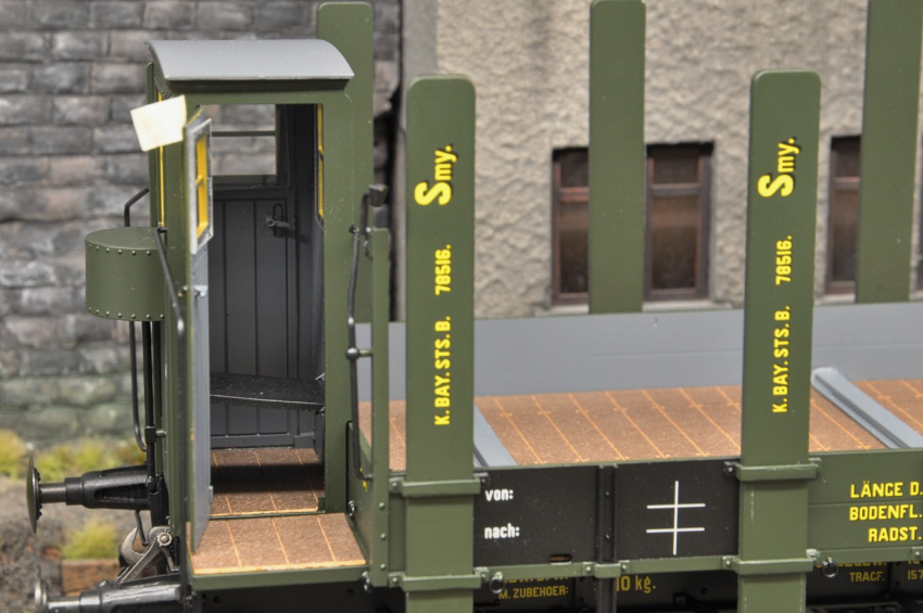 Preview: Steiner Modellwerke Rungenwagen mit Bremserhaus, Ep. I der K.Bay.Sts.B mit FineScale Radsätzen