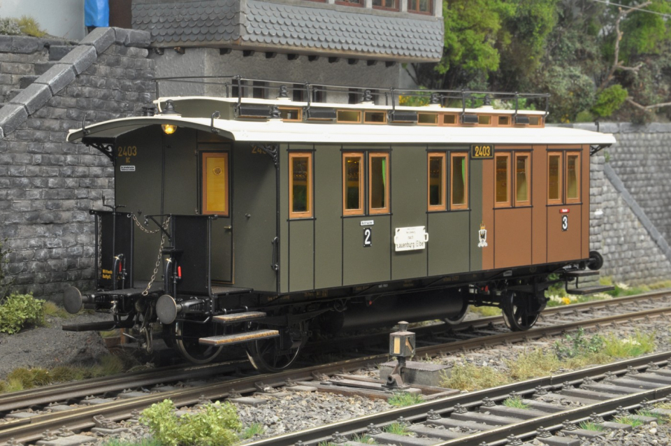 Dingler Preuß. 2-achs. Wagen-Set, Post-Gepäckwagen & Abteilwagen 2. / 3. Kl.  (2. Hand)