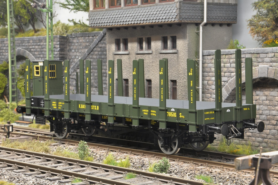 Steiner Modellwerke Rungenwagen mit Bremserhaus, Ep. I der K.Bay.Sts.B mit NEM-Radsätzen